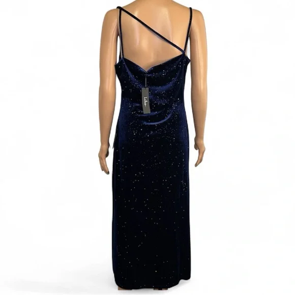Lulu’s Starry Night Blue Velvet Dress Size Small NWT - Picture 2 of 10